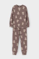 CROCKID Пижама К 1552 капучино, медвежонок с бантиком