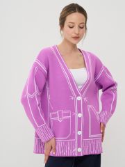 Кардиган женский 9242-91043 гиацинт/белый NEWVAY