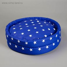 2463751 Лежанка Lowcost круглая, поплин, 40 х 40 х 12 см, микс цветов