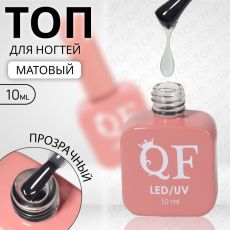 Акция! ЦЕНА ЗА 3 ШТ! Топ для ногтей, матовый, 10 мл, LED/UV, прозрачный