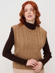 Жилет женский BY222-14055 карамельный кофе BE YOU