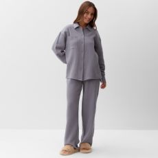 Комплект домашний женский (рубашка, брюки) KAFTAN Basic размер 48-50, серый