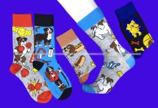 3134 Nice Socks (AMIGOBS) ЦВЕТНЫЕ ВЫСОКИЕ НОСКИ на вешалке арт. 2209