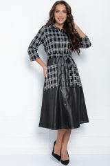 П11487 Платье LADY TAIGA Серо-черное
