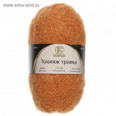 3591279 Пряжа "Хлопок травка" 65% хлопок 35% полиамид 220 м/100гр (035 оранж.)