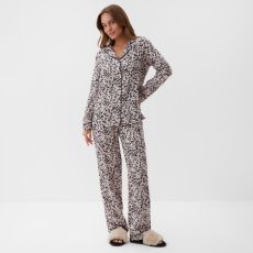 Пижама женская (рубашка, брюки) KAFTAN Leo, размер 44-46, розовая