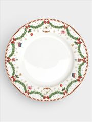 Тарелка обеденная, 26,5 см, фарфор P, белая, Новогодняя гирлянда, Magie de Noel