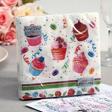 6073854 Салфетки бумажные New line FRESCO «Десерт», 2 слоя, 33*33 см, 20 шт.