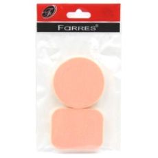 FP003 Спонжи для макияжа круглый + квадратный FARRES