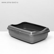 5040663 Лоток большой с бортиком Atlantis LUX, 43 х 33 х 12,5 см, серебро,