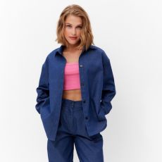 Рубашка женская MINAKU: Jeans Collection, размер 48, синий