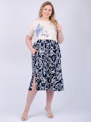 525946 Malina Платье бежевый/синий
