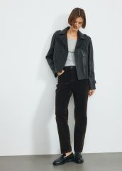 SL5808011424 коричневый Укороченные джинсы STRAIGHT с флоковым покрытием женские Sela
