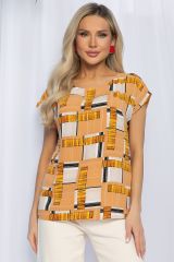 525156 LT Collection Блуза бежевый мультиколор