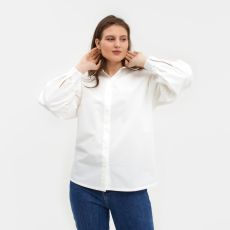 Рубашка женская с объёмными рукавами MINAKU: Casual Collection, размер 48, белый