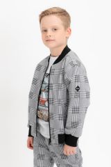 506260 CROCKID Жакет св.серый меланж, костюмная клетка