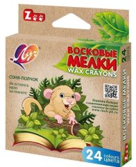 Набор восковых мелков Луч ZOO 24 цвета, шестигранные