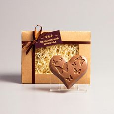 5864546 Шоколадная фигурка, Сердце с бабочками, 80 г Время Шоколада