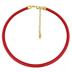 Колье (вставки: Текстиль красный; покрытие: Золото)JHN9729