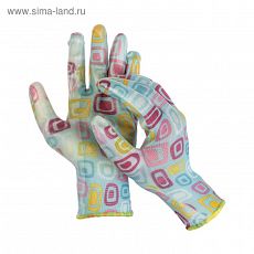 3809742 Перчатки нейлоновые, с нитриловым полуобливом, размер 9, цвет МИКС