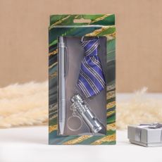 АКЦИЯ! 3 по цене 2! Набор подарочный 3 в 1, ручка, брелок-галстук, фонарик, МИКС