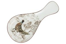 Подставка под ложку, 25 см, керамика К, белая, Птицы, Hunting, 60426