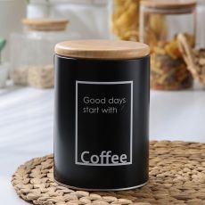 Банка для сыпучих продуктов кофе Lifestyle, 11×15,5 см, цвет чёрный 7393658