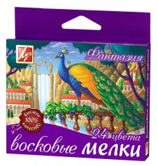 Набор восковых мелков на масляной основе Луч ФАНТАЗИЯ 24 цвета круглые