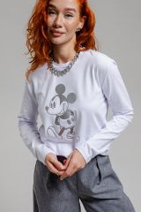551461 Натали Лонгслив белый+Микки