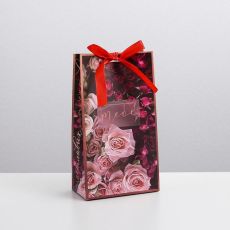 АКЦИЯ! ЦЕНА ЗА 3 ШТ! Пакет подарочный с лентой, упаковка, «Счастливых моментов», 13 х 23 х 7 см