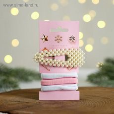 4940814 Заколка + набор резинок на подложке «С Новым годом!», 5,8 х 11,4 см