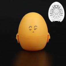 Мастурбатор EGG рельефный, в футляре для хранения, желтый