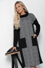 П11357 Платье LADY TAIGA Серо-черное