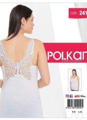 2418 (2956) Женская майка Polkan Белый