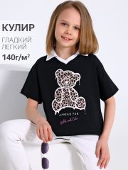 536072 Апрель Футболка черный+белый