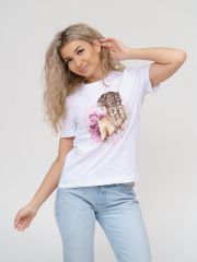НФ-00137927 Текс-плюс Футболка Белый, розовый