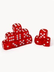 Кубики игральные, 1.6×1.6 см, набор 50 шт., красные
