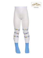 Omsa Колготки OMSA kids Collant 11P61-2 с имитацией носка и рисунком (котик) Bianco (Белый)