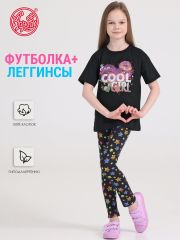 396228 Апрель Комплект черный+цветные звездочки / Классная девчонка