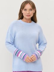 Джемпер женский 9242-94090 голубой/гиацинт/зимнее утро/белый NEWVAY