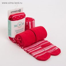 4429750 Колготки Крошка Я "Первый Новый год", красный, рост 68-74 см