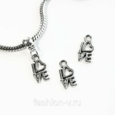 Подвеска LoVe , серебро (без бейла)