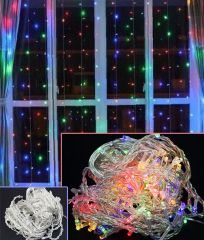 Занавес-пвх 8 режимов 2х2м, 240 LED, 12 нитей, прозрачный провод
