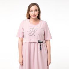 Платье, текстиль, пудровый