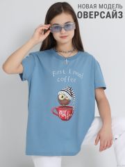 424230 Апрель Футболка серо-голубой
