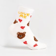 Носки женские Love me, белые, размер 36-40