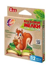 Набор восковых мелков Луч ZOO 12 цветов, шестигранные