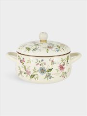 Кастрюля, 20 см, 2,6 л, с крышкой, с покрытием, сталь, молочная, Цветы, Provence