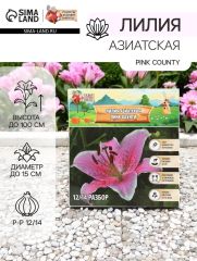 АКЦИЯ! 3 по цене 2! Лилия Азиатская Pink County, луковица в пакете с перфорацией, р-р 12/14, 3 шт