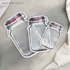 4718333 Набор пакетов для хранения продуктов 3 шт 15х9,5/19,5х11,7/24,4х14,5, zip-lock, цвет МИКС